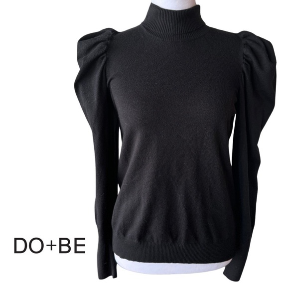 DO+BE Black Turtleneck Puffy Long Sleeves very soft size small - Picture 9 of 9